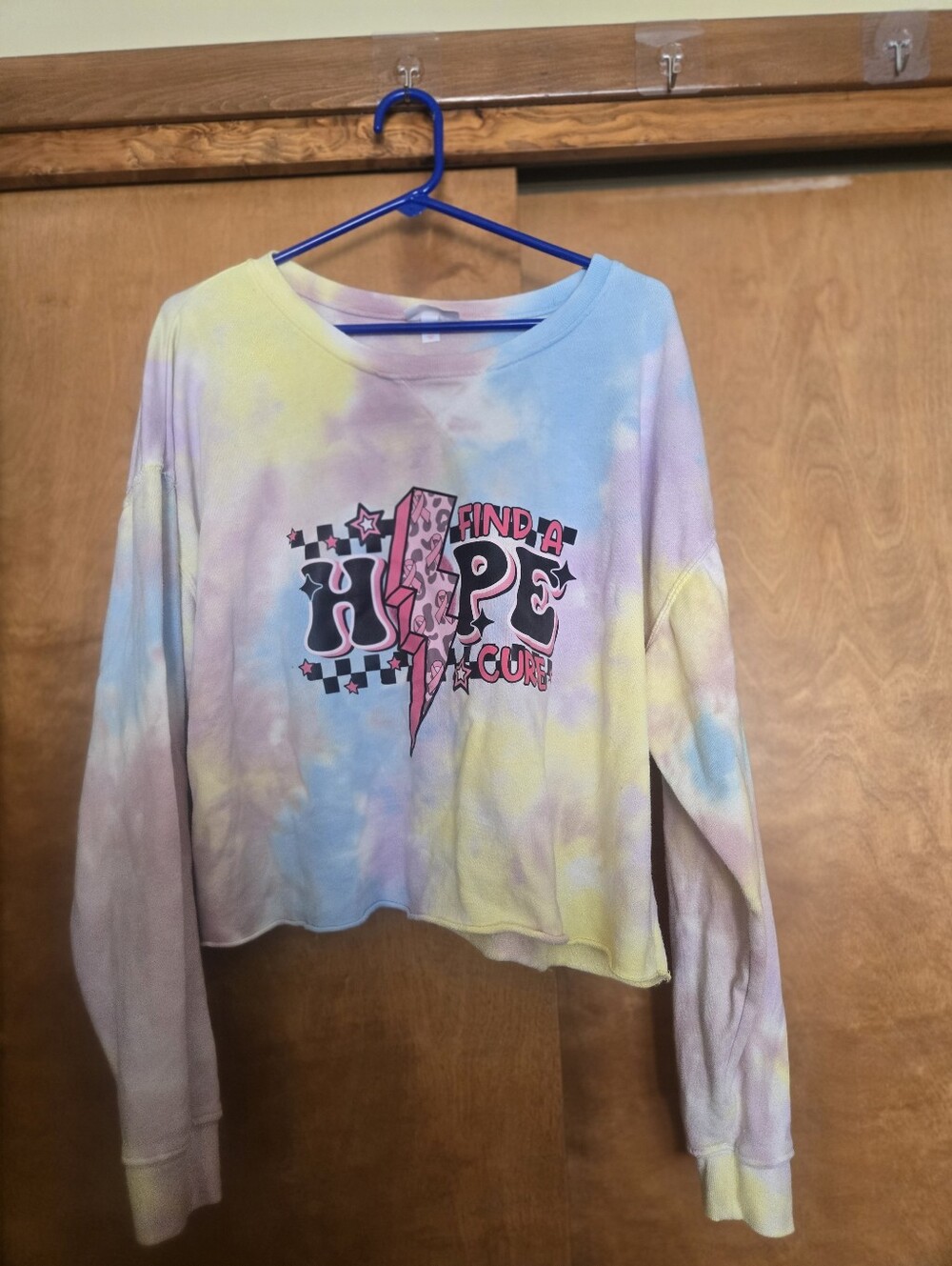 Upcycled Pastel Tie-Dye Graphic Sweatshirt | Retro Hype Streetwear Pullover LS20